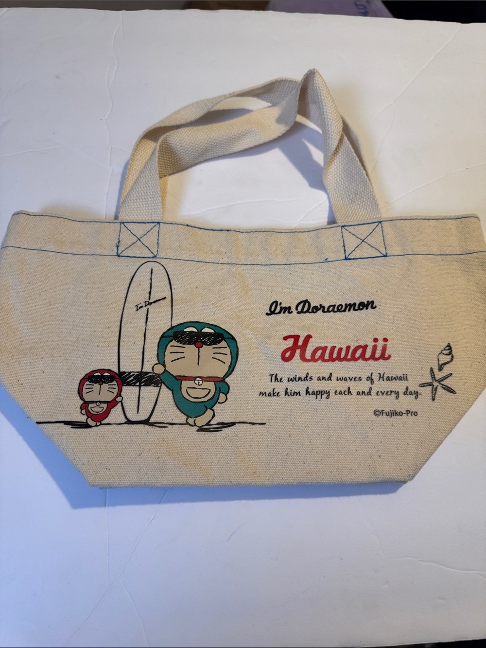 Doraemon Hawaii Canvas Mini Tote - Like New